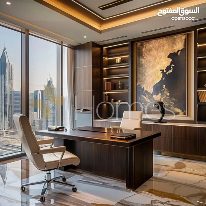 مكتب طابق سادس بواجهات زجاجية للبيع في طريق المطار، مساحة البناء 134م