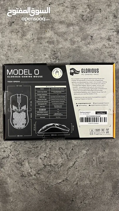 ماوس جيمينج GLORIOUS MODEL 0 مستعمل شهر واحد فقط بحالة الجديد