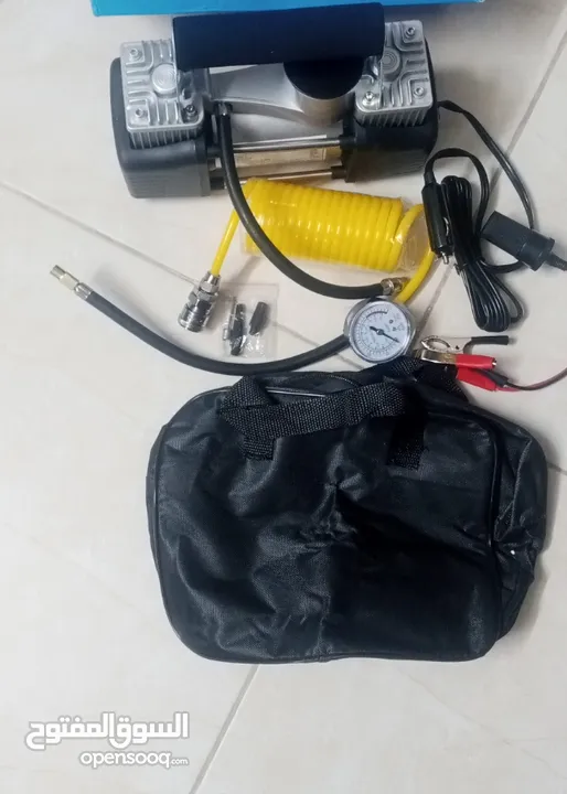 منفاخ الهمر راسين 2 سلندر مع عدة بنشر صندوق منفاخ الجمل نفخ عجل السياره منفاخ هواء عجال دواليب سياره