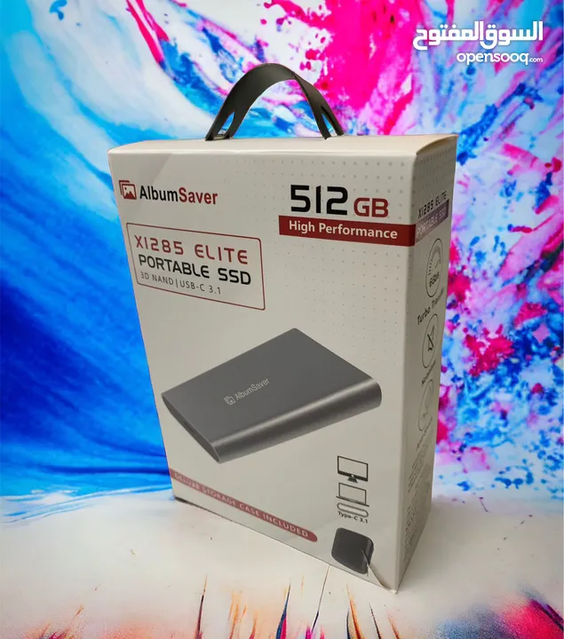 SSD خارجي حوالي 39 جرام (1.36 أونصة)، حجم صغير: 8*4*1 سم. نحيف للغاية وخفيف الوزن