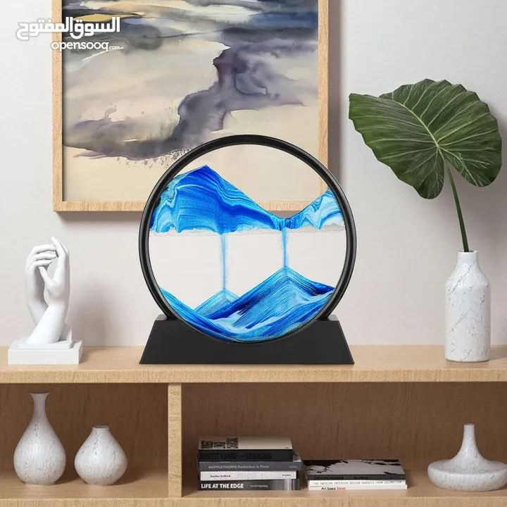 ساعة رملية مائية ثلاثية الأبعاد (3D) مصنوعة يدويًا بدقة وإتقان، لتمنحك مناظر طبيعية .
