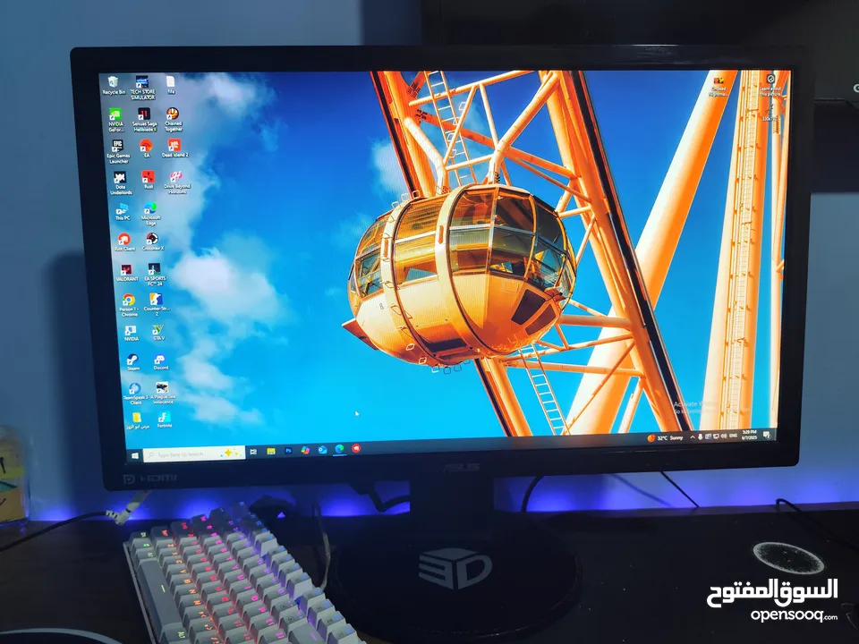 شاشة Asus 144fps شغالة 100٪