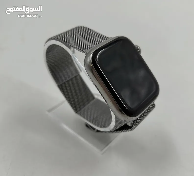 Apple Watch (Series 7) 45mm Silver Stainless w/ Milanese Loop (LTE) - Good Condition