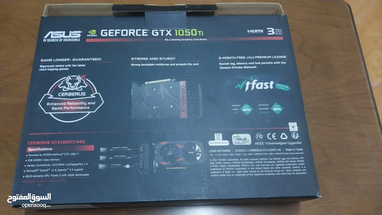 Asus NVIDIA Cerberus GTX1050 TI oc overclock 4GB مكسور السرعة مصنعياً فيه مجال بشيء بسيط