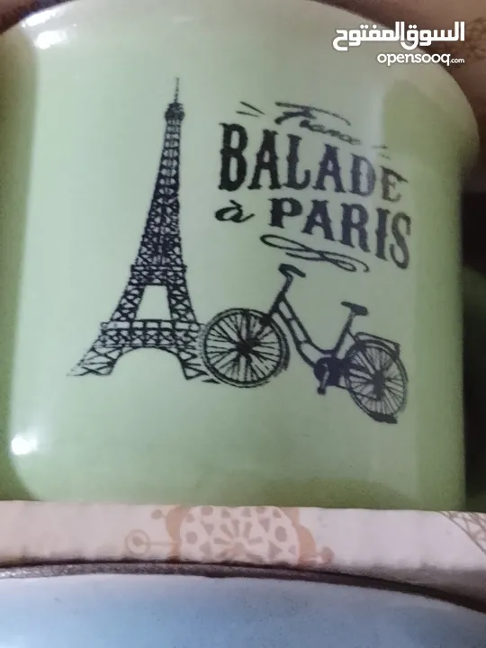 6فناجين قهوة ترند السنة فخمة أنيقة مرتبة ماركة BALADE PARIS بستة ألوان  ازرق اصفر برتقالي سكني اخضر