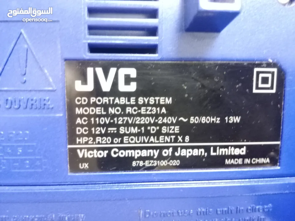 مسجل JVC كاسيت، CD، راديو قديم شغال بدون أي مشاكل