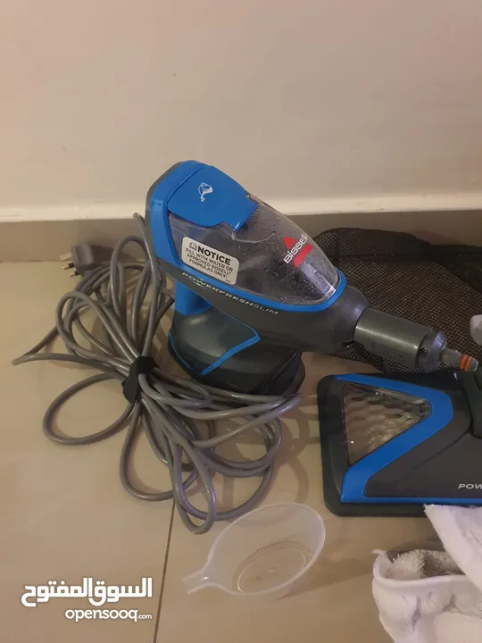 جهاز بخار Bissell (تنظيف، مسح، وكوي بالبخار) مستعمل بحالة الجديد مع رؤوس متعددة ومستويات بخار مختلفة