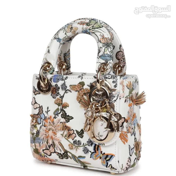 Christian Dior Micro Lady Dior with Small Trunk Multicolor Embroidered Calfskin Light Gold Hardware