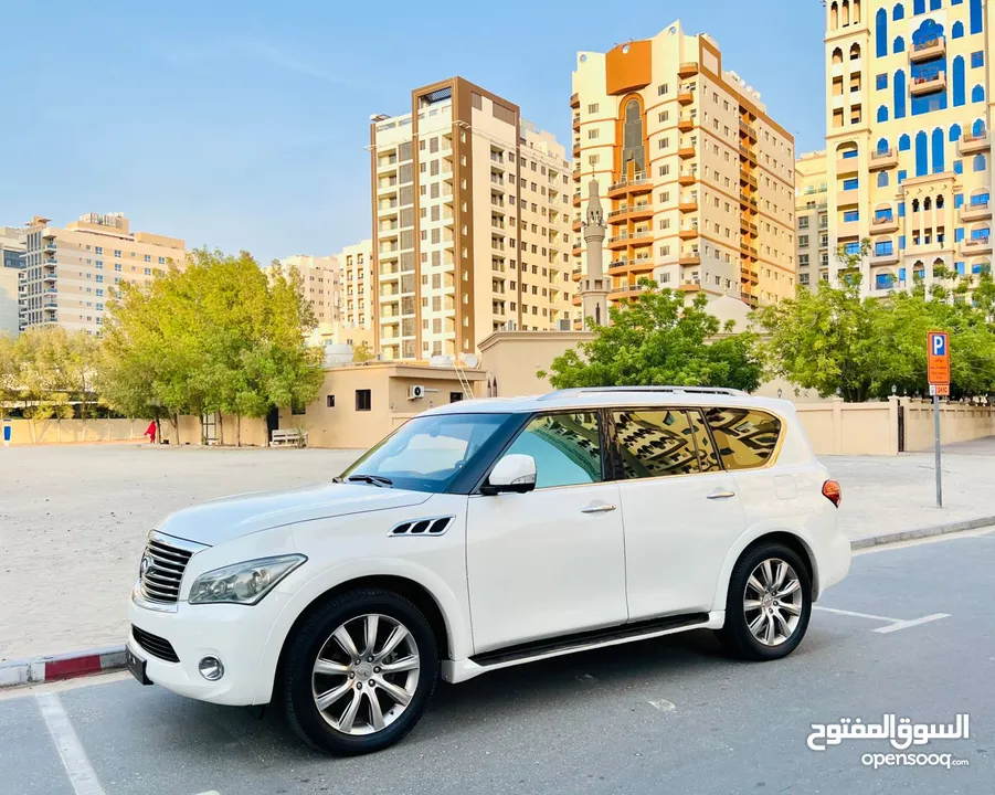 A Clean And Well Maintained INFINITI QX56 2011 WHITE GCC FULL OPTIONS 5 CAMERA RADAR