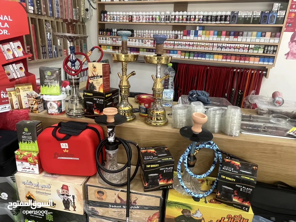 رفوف محل وديكور محل اراجيل