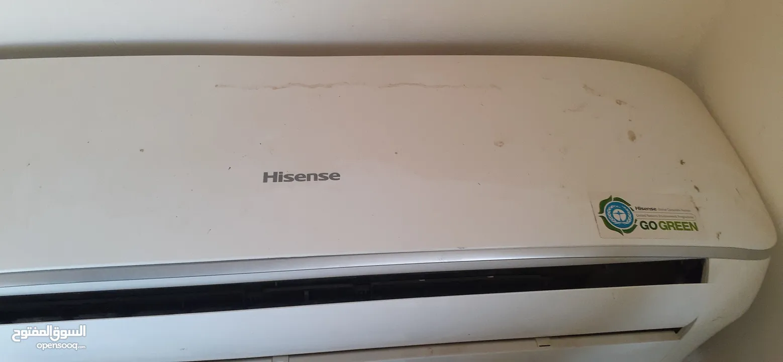 مكيف hisense مستعمل بحالة الجديد انفيرتر طن ونص حامي بارد