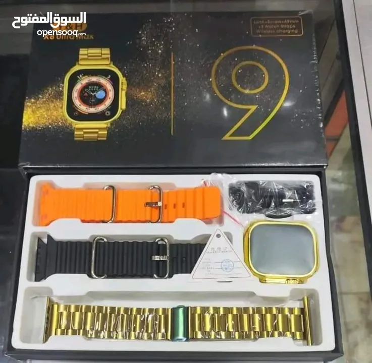 تتوفر باللون الفضي فقط   ساعة   X8 ULTRA MAX   model : X8 Ultra Max    نسخة كوبي من ابل مقاس  49mm