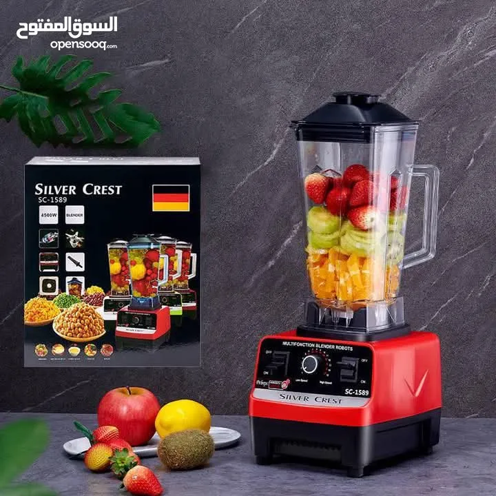 الخلاط الصناعي 2 لتر 15 سرعه 6 شفرات ضد الكسر خلاط Silver Crest خفاق MIXER صناعي يطحن زجاج