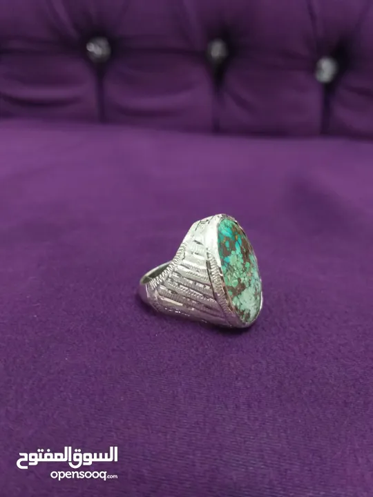 خاتم فيروز ايراني نيشابوري طبيعي أصل natural nishapuri turquoise feroza ring