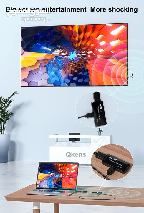 Mini 150m 1080P Wireless HDMI Extender قطعة لاسلكية اتش دي للوصل بين لابتوب و شاشة