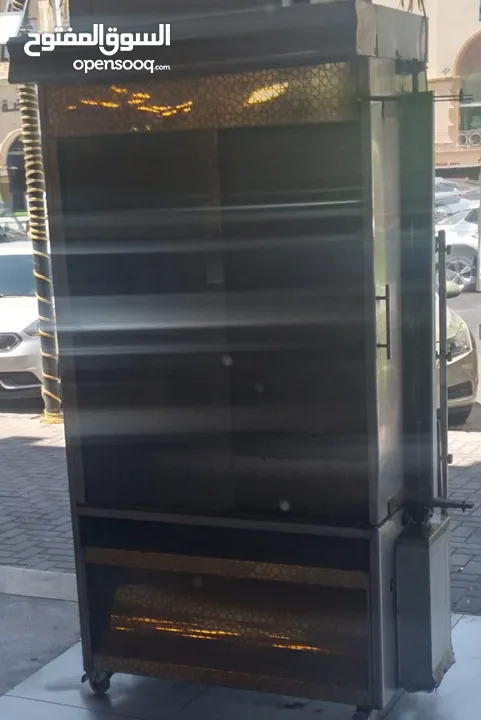غريل صاج وشاركول فرن فريزر شواية شاورما عدد 2 + شواية دجاج 6 اسياخ + ماكينة جبنة سائلة صناعة تركية