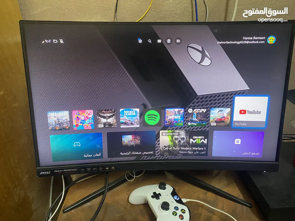 اكس بوكس one x + شاشة msi 144 هيرتز شبه جديدة + اشتراك جيم باس 6شهور