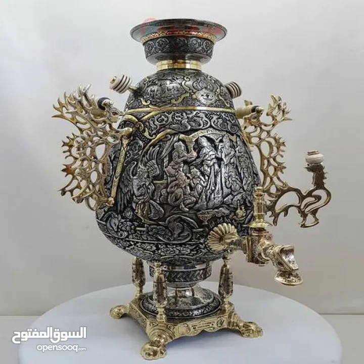 سماور الفحم النحاسية الفاخرة