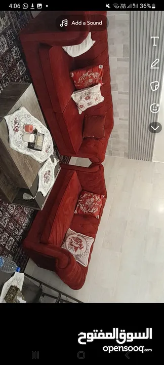اثاث للبيع بداعي السفر غرفة نوم وغرفة ضيوف بحالة اىجديد