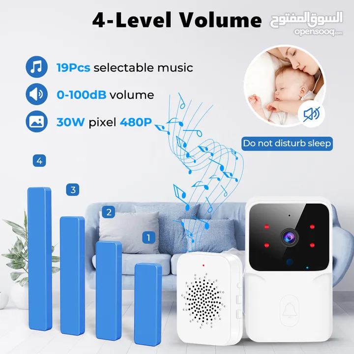 جرس الباب الذكي مع كاميرا راقب باب منزلك بسهولة عبر هاتفك جرس باب مزود ب كاميره WIFI
