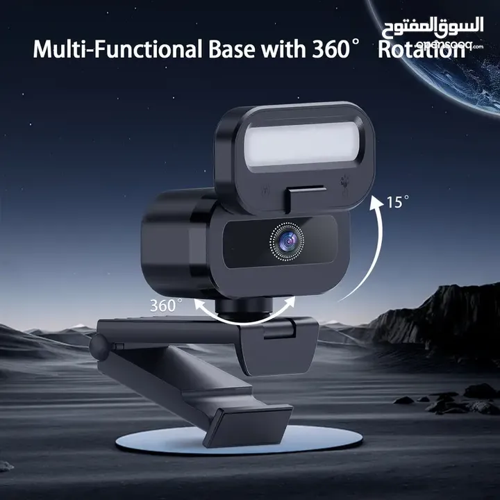 كاميرا ويب EXHQDR B09-4K بدقة تصل الى 4K مع غالق خصوصية تلقائي و ضوء تعبئة مزدوج