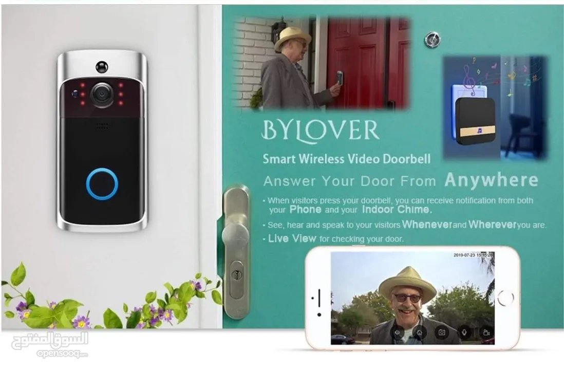 جرس الفيديو الاصلي V5 Doorbell  بتقنية WIFI  للرد عن بعد