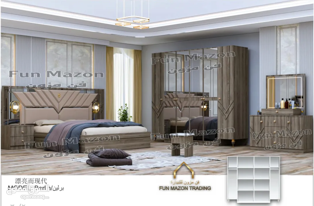 BIG BEDROOM SET 7 PCS WITH MATTRRSSS