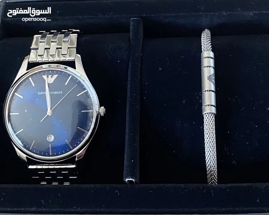 Emporio Armani watch and bracelet ساعة و سوار إمبوريو آرماني جديدة