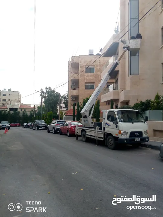 ونش سله للايجار ارتفاع 15متر 25متر  تنضيف الزجاج وتركيب كميرات واللوحات الاعلانيه  هاتف /0