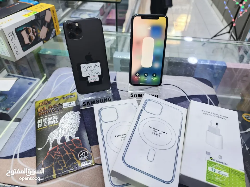 تفاح وصل iphone 11 pro جيجا 256 مغير فقط شاشة اصلية معه بكج هدية متوفر توصيل