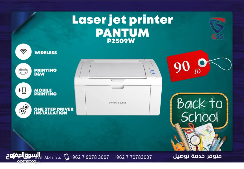 عرض نهاية العام طابعة بانتيوم لاسلكية أعلى صنف School PANTUM Laser P2509W printer Offer top Spec