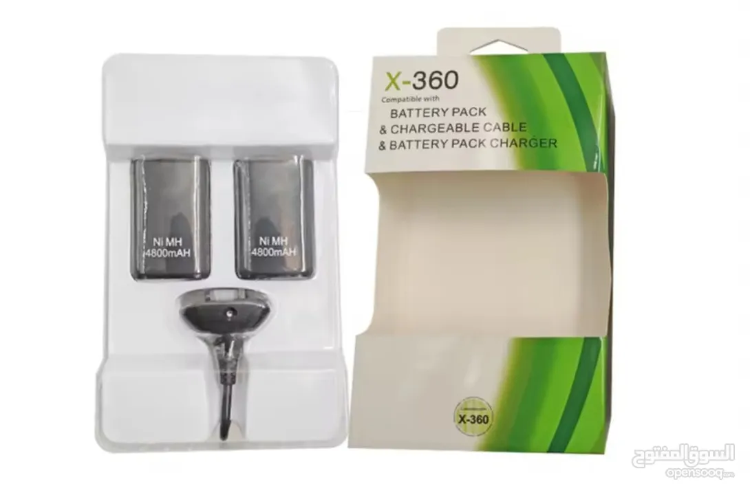 X-360 Compatible with BATTERY PACK & CHARGEABLE CABLE & BATTERY PACK CHARGER بطارية يد تحكم اكس بوكس