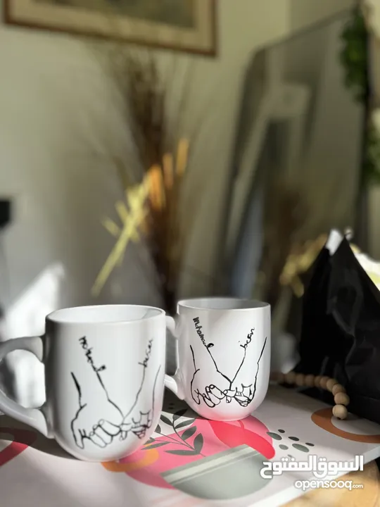 مجات هاند ميد مرسومة يدوياً بسعر 15شيقل