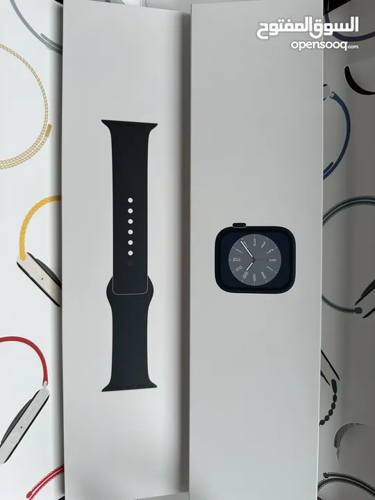ساعة ابل الجيل الثامن مقاس (45) بحالة الوكالة  النسخة الرياضية Apple wacth series 8 (45mm) sport