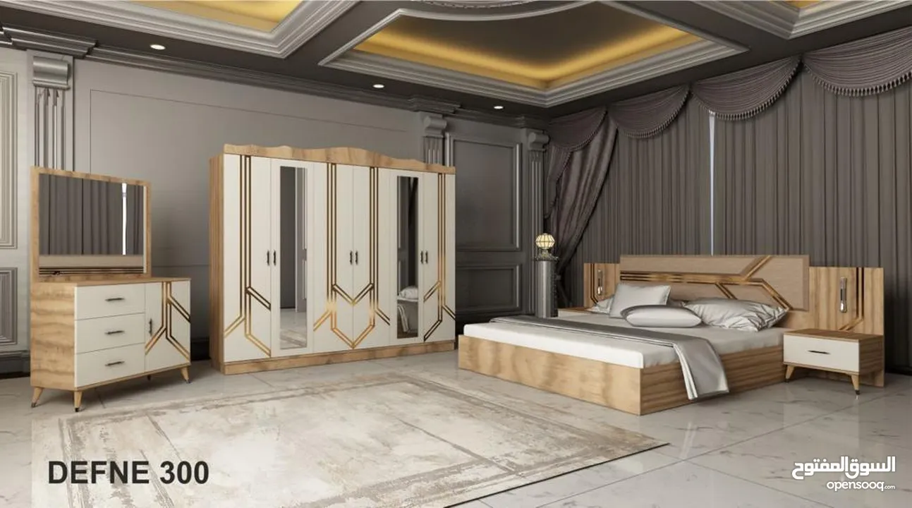 غرف نوم تركي 7 قطع شامل التركيب والدوشق مجاني