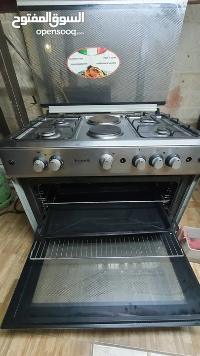 فرن غاز+كهرباء استعمال شهر واحد فقط