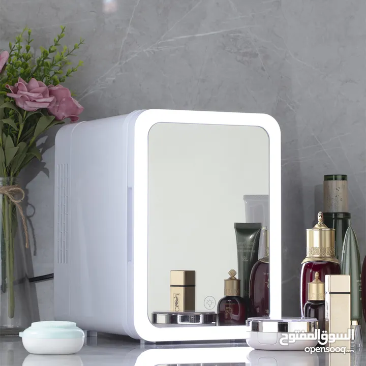 Hot and Cold Dual Use Portable Freezer with Makeup Mirror, Constant Temperature Control Mini Cosmeti