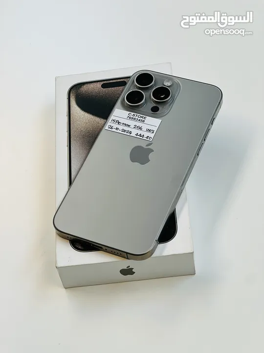 iPhone 15 Pro Max 256 GB Natural Titanium 100% Battery