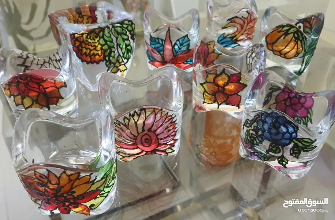 Suvrshti -handpainted glass candle holders for any festive occasion or season