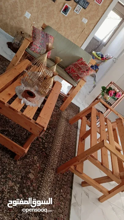 للبيع طقم كنب خشب