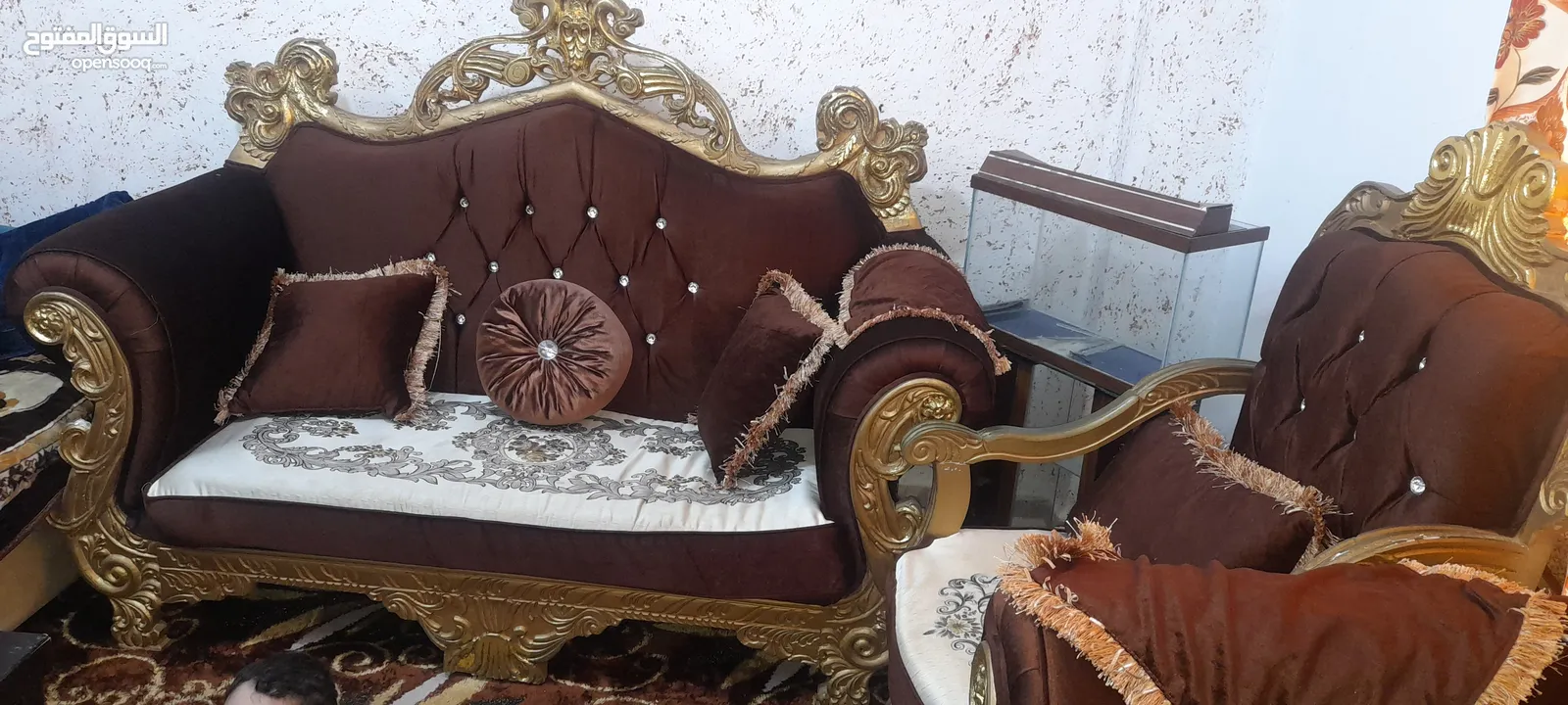 طقم كنب مصري دمياطي خشب زان ثقيل سبعة مقاعد 7