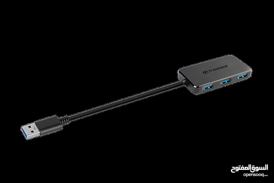 موزع  USB HUB عالي السرعة 3.1 و 4 مداخل Transcend HUB 2 Type-A 4 Port USB HUB SuperSpeed 3.0