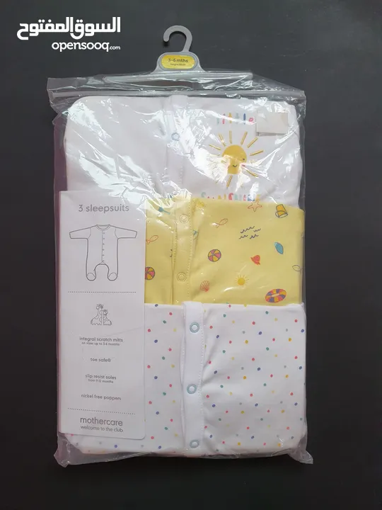 3بدلات نوم( تبان) اطفال ماركة مذركير جديد..ملابس بيبي Baby sleep suit