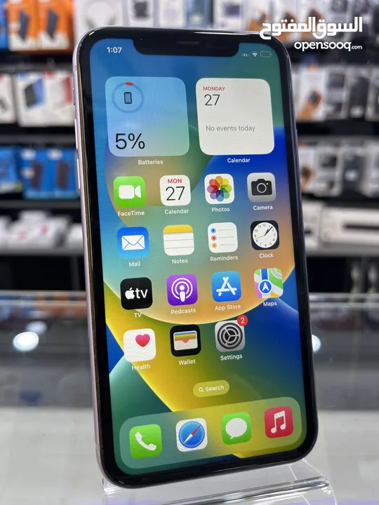 iPhone 11 (64) GB ايفون 11 مستعمل بحالة الوكالة مغير بطارية اصلية جديدة