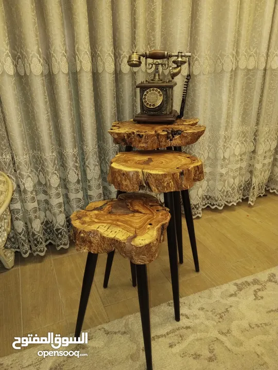 مشغولات خشبية يدوية (ترابيزات..تيبل لامب).... hand made
