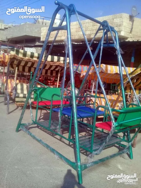 جميع العاب الحدائق والمتنزهات والحضانات من مراجيح وسحاسيل وكراسي بحر واطقم تارتان