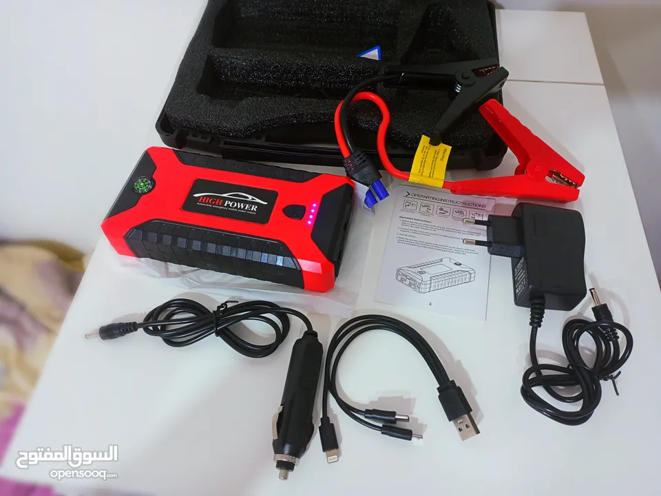 باوربانك طوارئ 12 فولت لتشغيل المركبات المتعددة وشحن الموبايل 12v emergency car jump starter