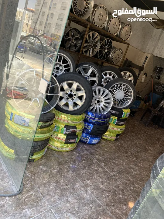 محل اطارات و جنطات كامل للبيع جاهز بداعي السفر
