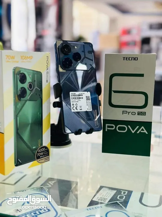 مشغل ايام pova 6 pro 5G رام 24 جيجا 256 أغراضة والكرتونه الأصلية شغال كفاله متوفر توصيل