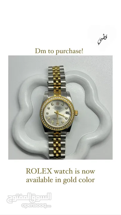 Silver gold watch Rolex